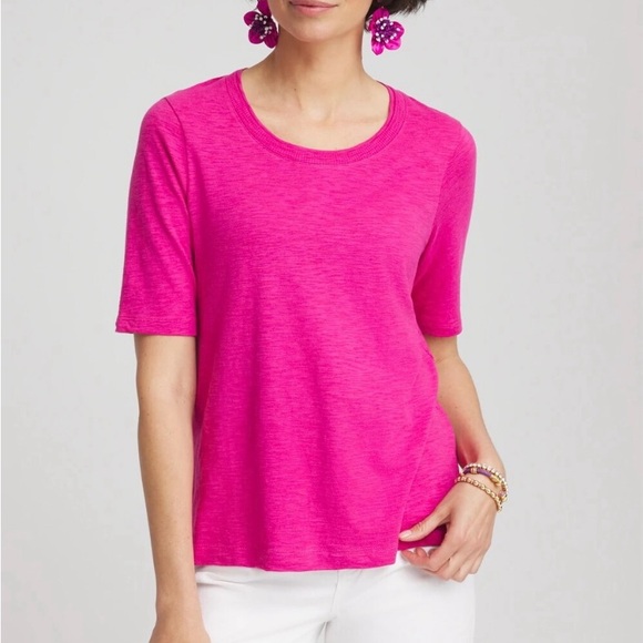 Chico’s Pink Tee size 2 large - Picture 1 of 7